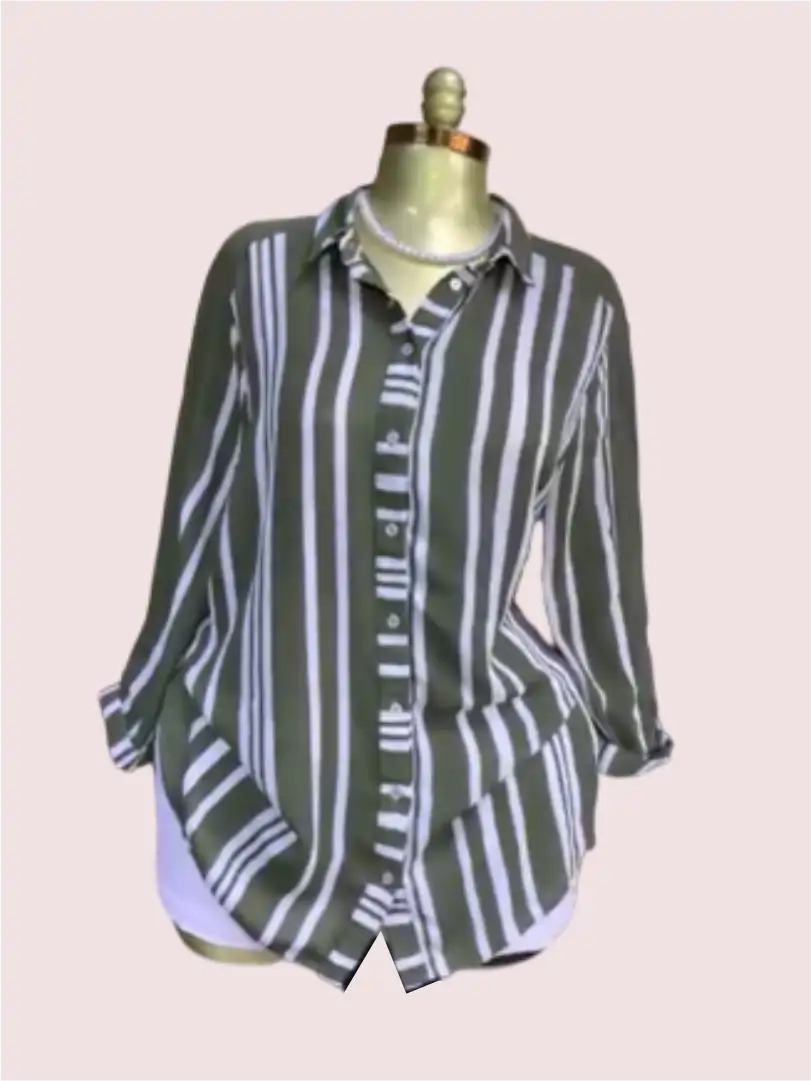 Solid Striped Chiffon Shirt