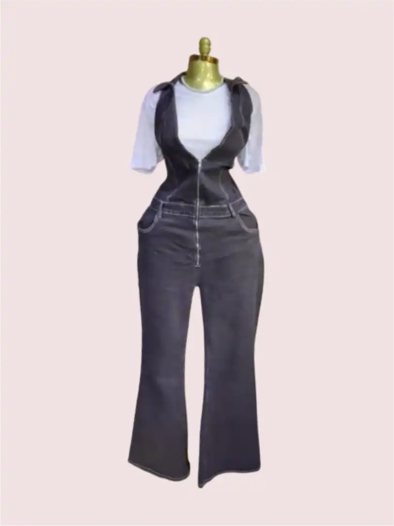 Urban Flare Denim Jumpsuit